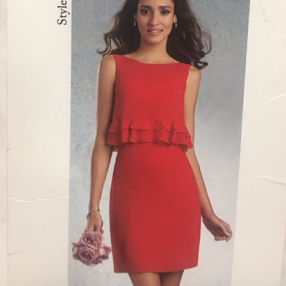 Alfred Angelo Red Sleeveless Ruffle Sheath Cocktail Dress